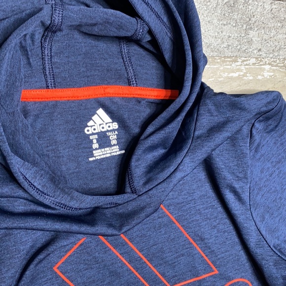 Kids Adidas Climalite Long Sleeve Hooded Shirt 8 - Picture 7 of 11